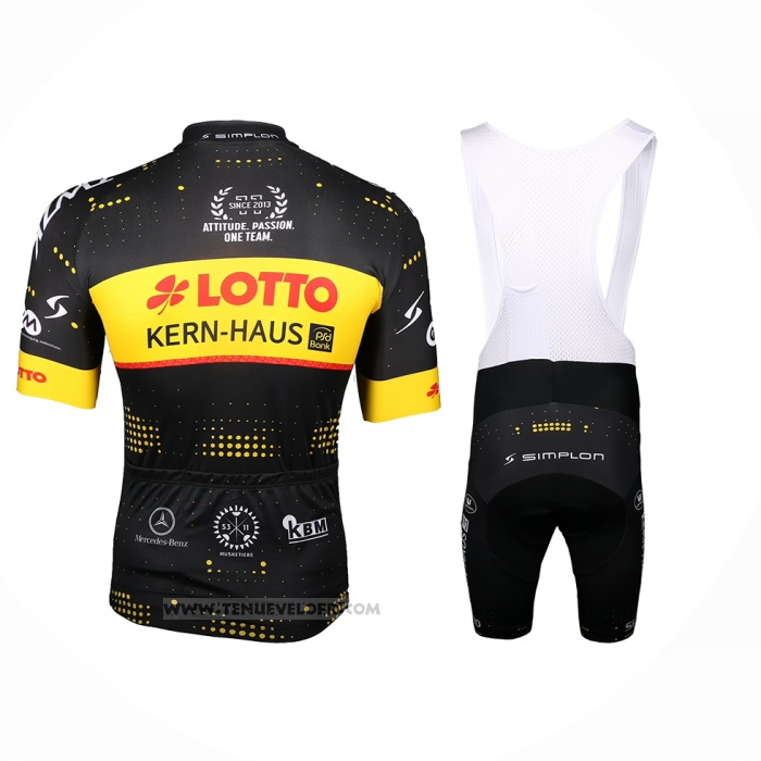 2024 Maillot Cyclisme Lotto-Kern Haus Noir Jaune Manches Courtes Et Cuissard